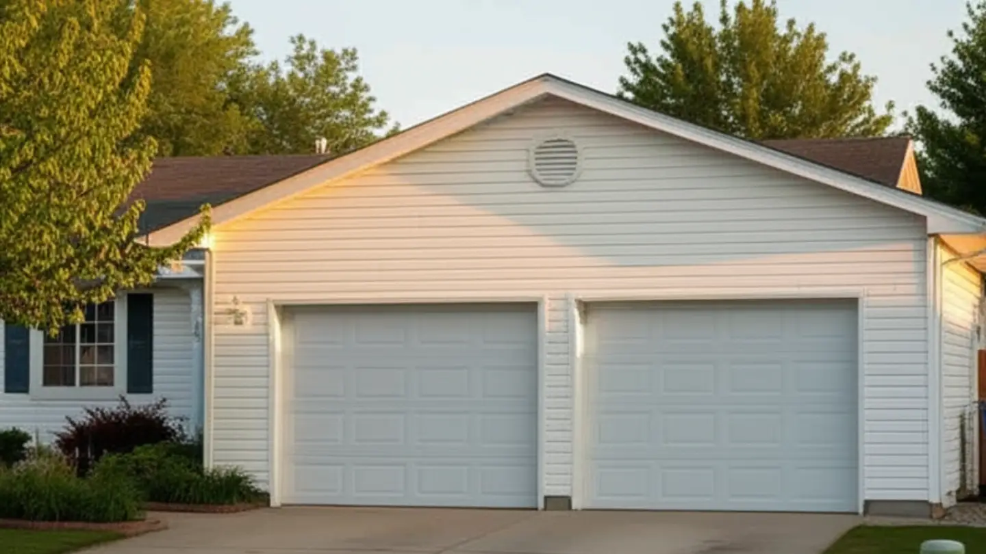 New garage door being installed on home