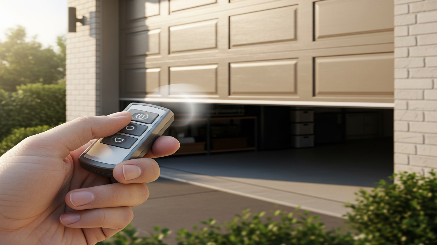 A newly installed garage door opener in Central Michigan