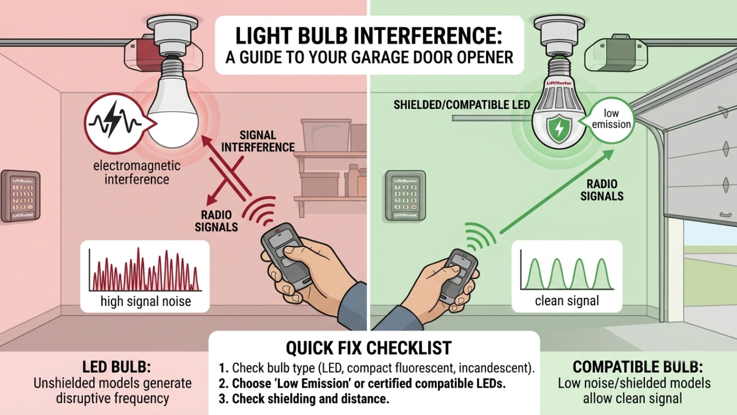 Why A Light Bulb Might Be Interfering With Your Garage Door Opener